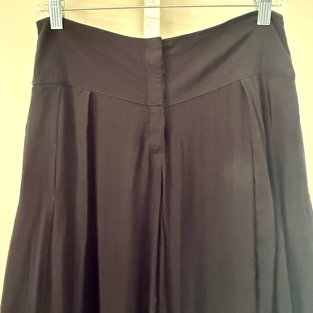 Vix By Paula Hermanny Black Wide Leg Pants Side Slit Flowy Gauze Small Highwaist - Picture 10 of 14